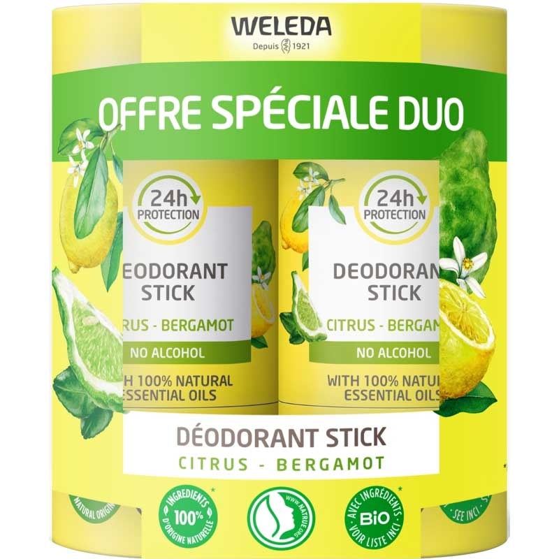 Déodorants stick - Citrus & bergamote - 2 x 50 g