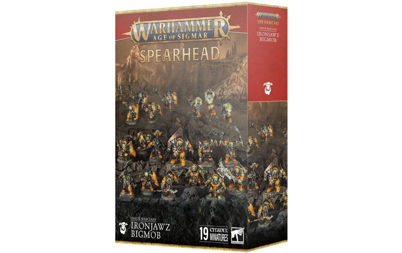 Figurenset Warhammer Age of Sigmar Eisenkiefa-MoschmobWarhammer Age of Sigmar Speerspitze der Orruk-Kriegsclans – Eisenkiefa-Moschmob – Bausatz