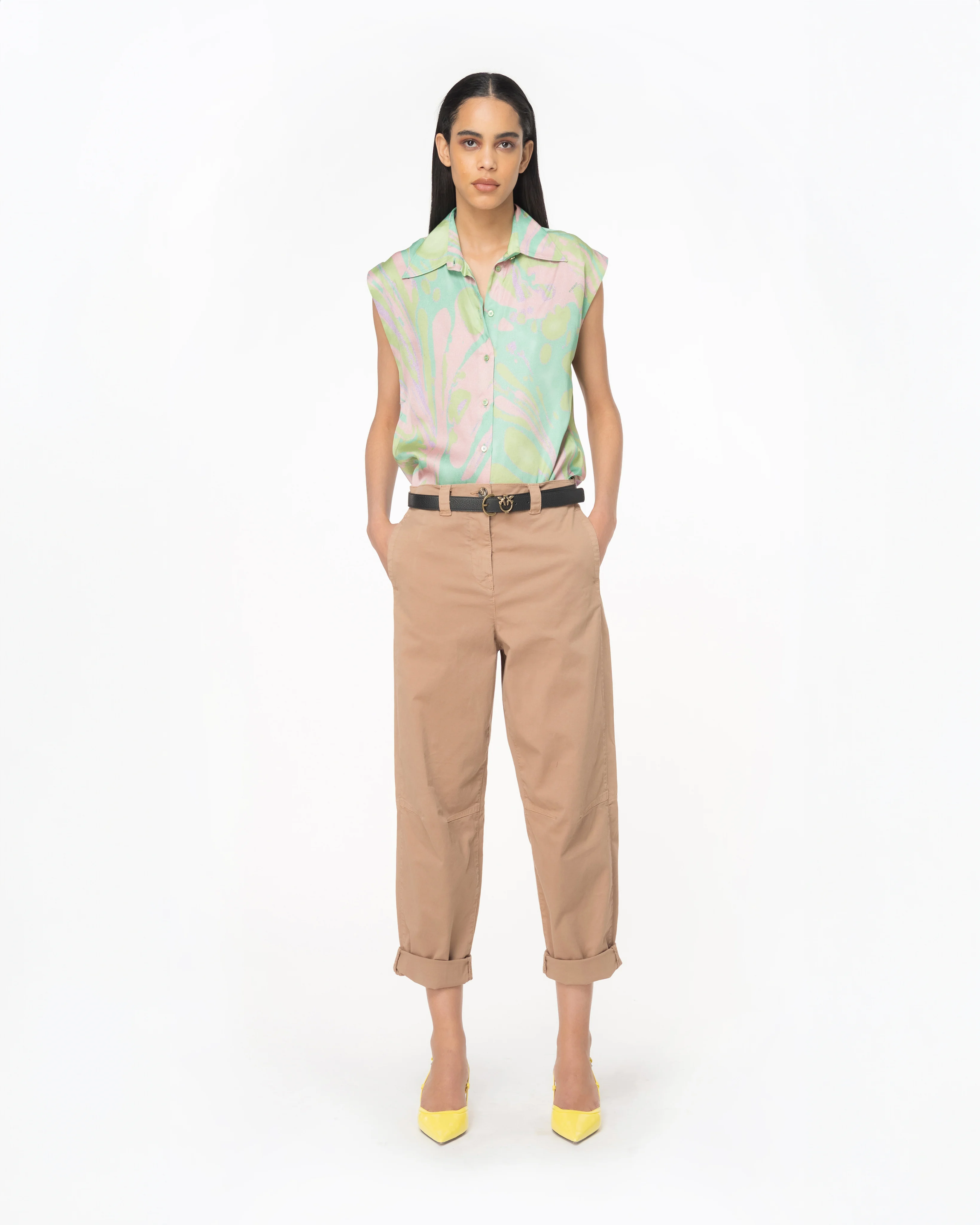 Pantalon carotte | Beige