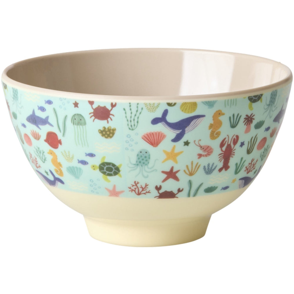 Køb Rice Blue Ocean Print Melamine Skål Small 300 Ml