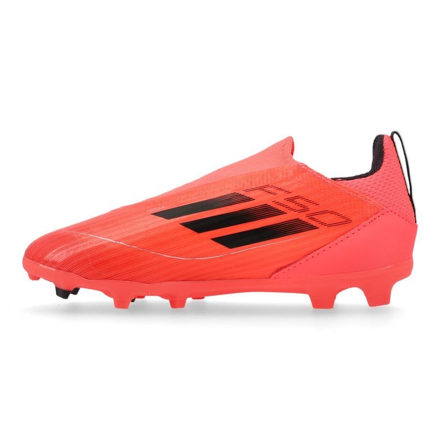 adidas F50 League Laceless FG/AG Vivid Horizon - Turbo/Aurora Black/Argenté Enfant