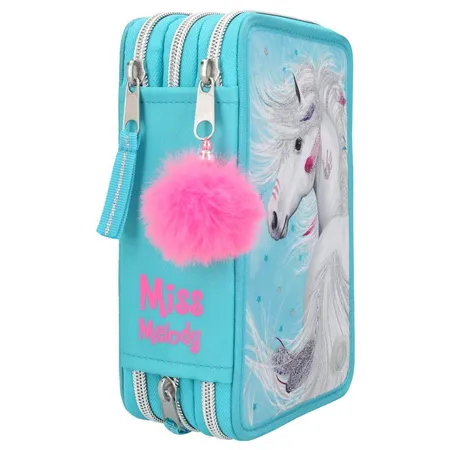 Depesche Miss Melody 3-Fach Federtasche LED Türkis