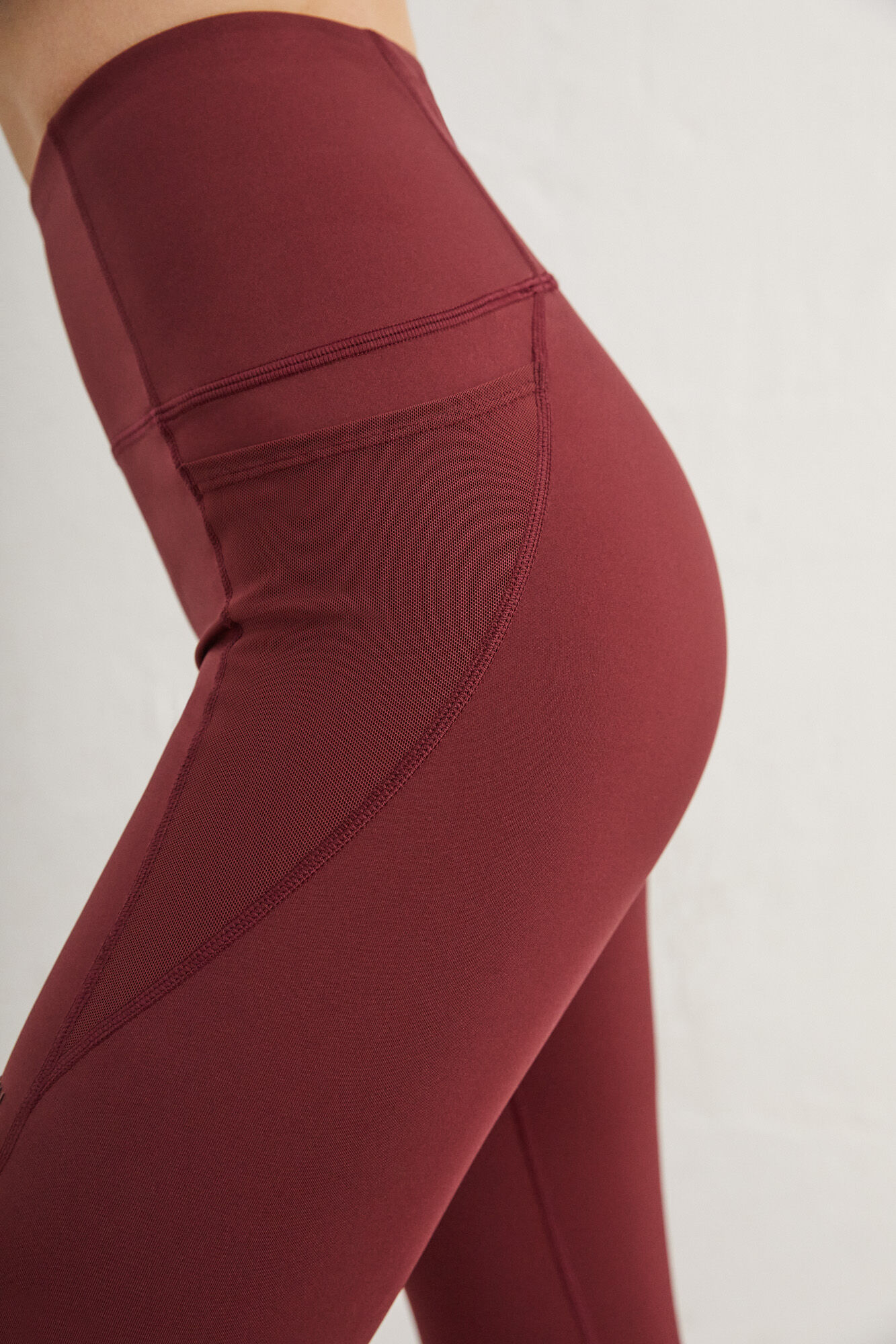 Leggings compridas elásticas 4D na cor bordô - Estampadas
