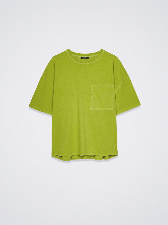 Camiseta de algodão com bolso - Verde