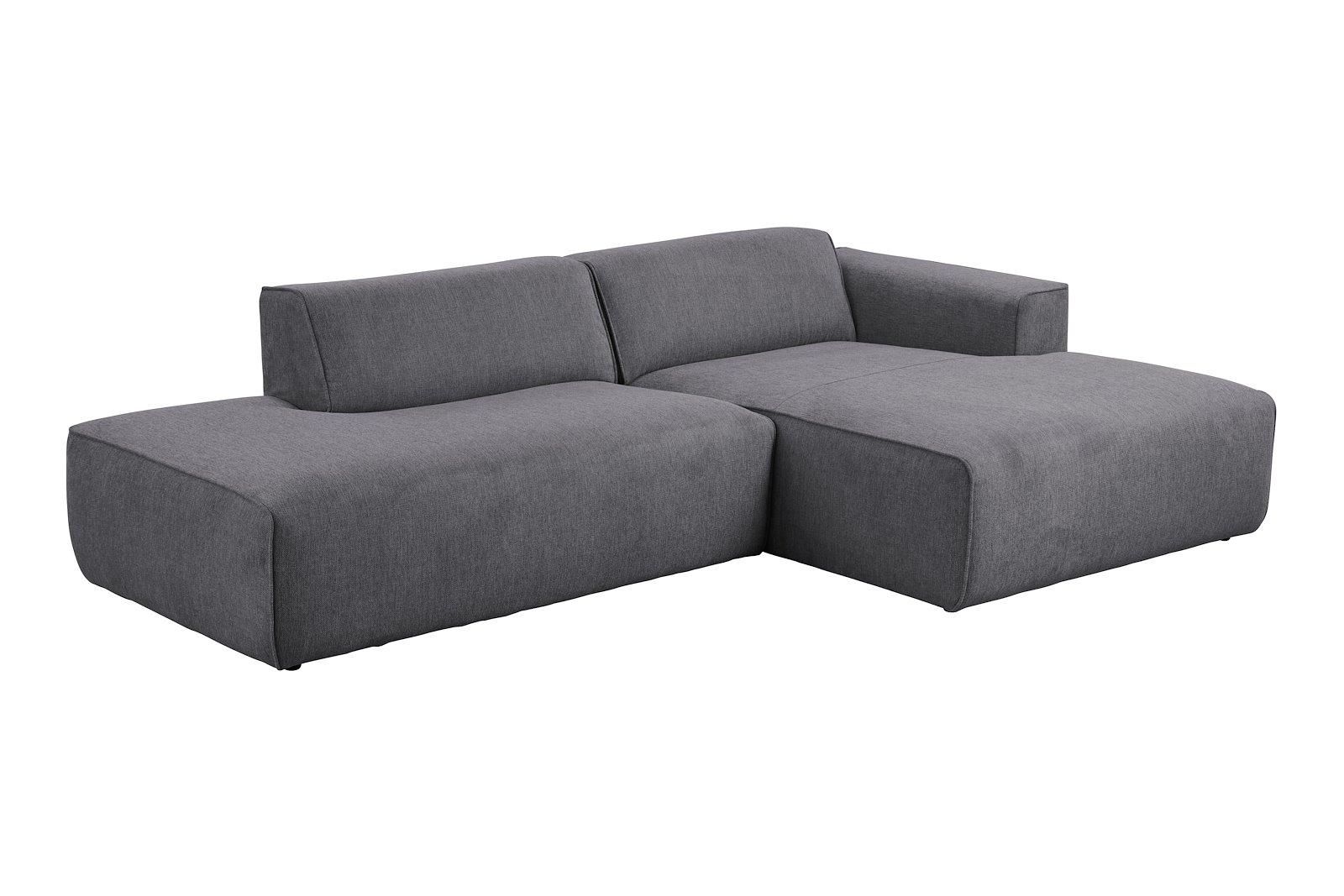 Enjoy sofa Sjeselong høyre, 1,5-seter og åpen ende venstre. Tekstil Brego 18 antrasitt