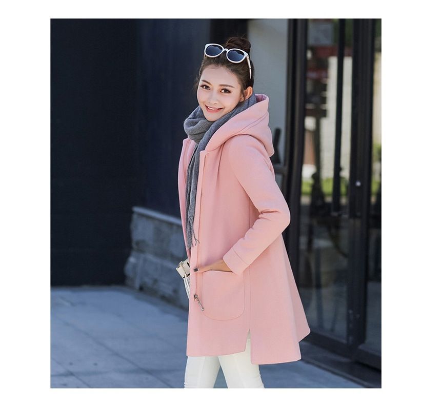 Frigga - Effen oversized hoodie met rits en fleecevoering