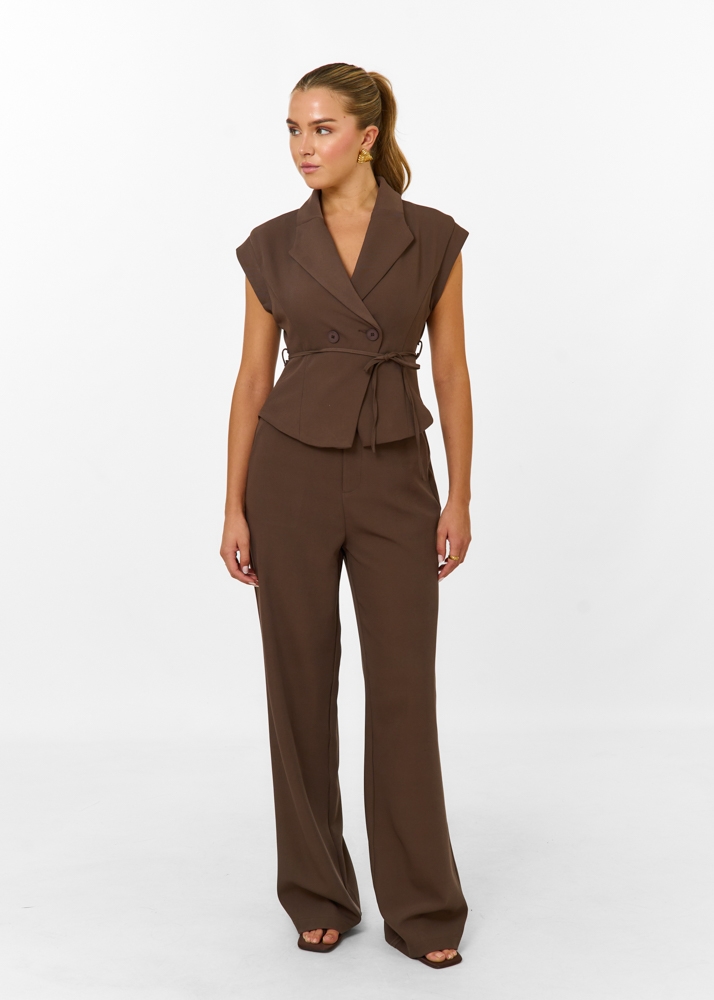 Audrey gilet choco bruin