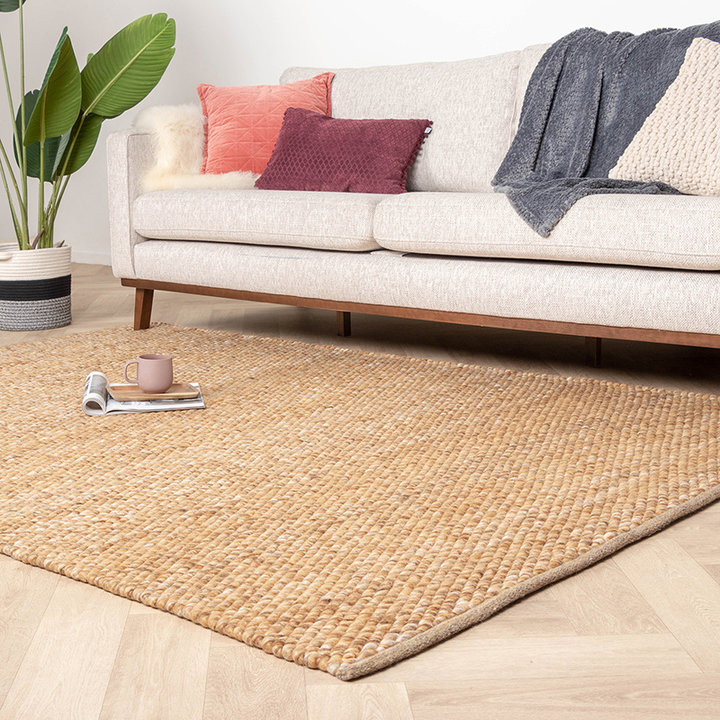 Wollen vloerkleed - Brilliant Okergeel | Onwijs warm!