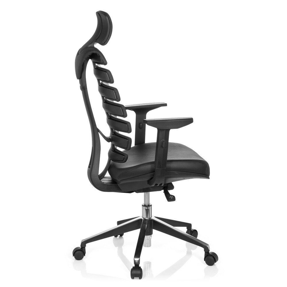 Profi Bürostuhl ERGO LINE II PRO Leder mit Armlehnen (höhenverstellbar) hjh OFFICE