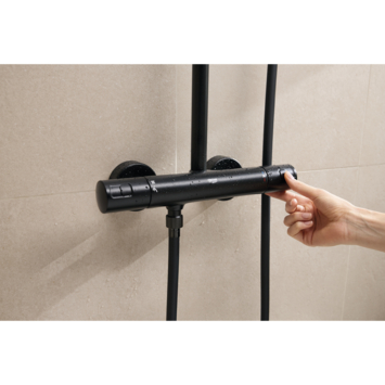 Grohe regendoucheset Quickfix Vitalio Start met handdouche 2 standen zwart