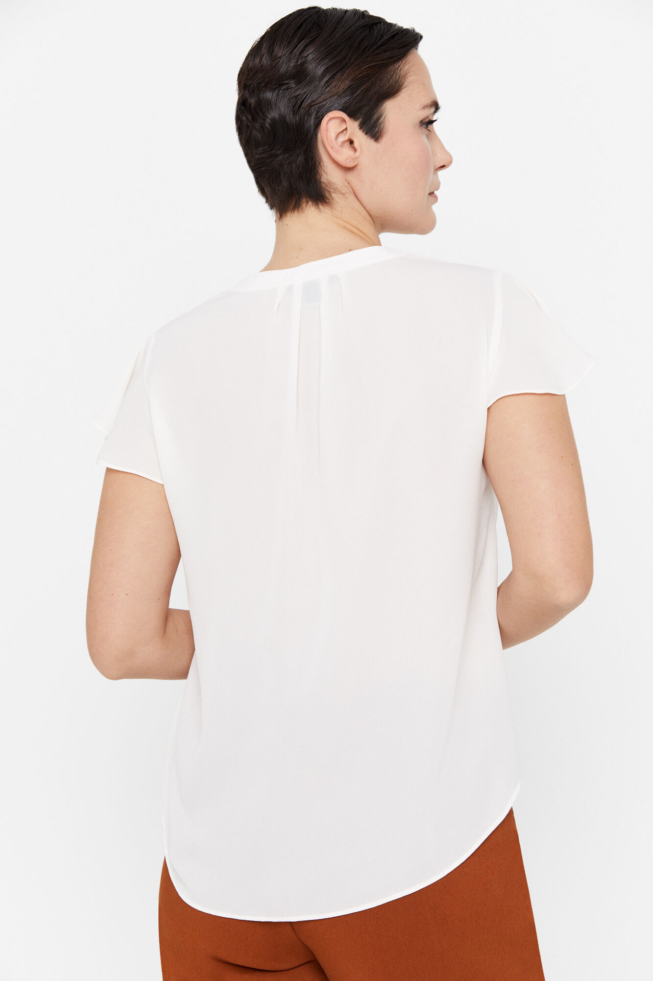 Blusa com mangas franzidas - Branca