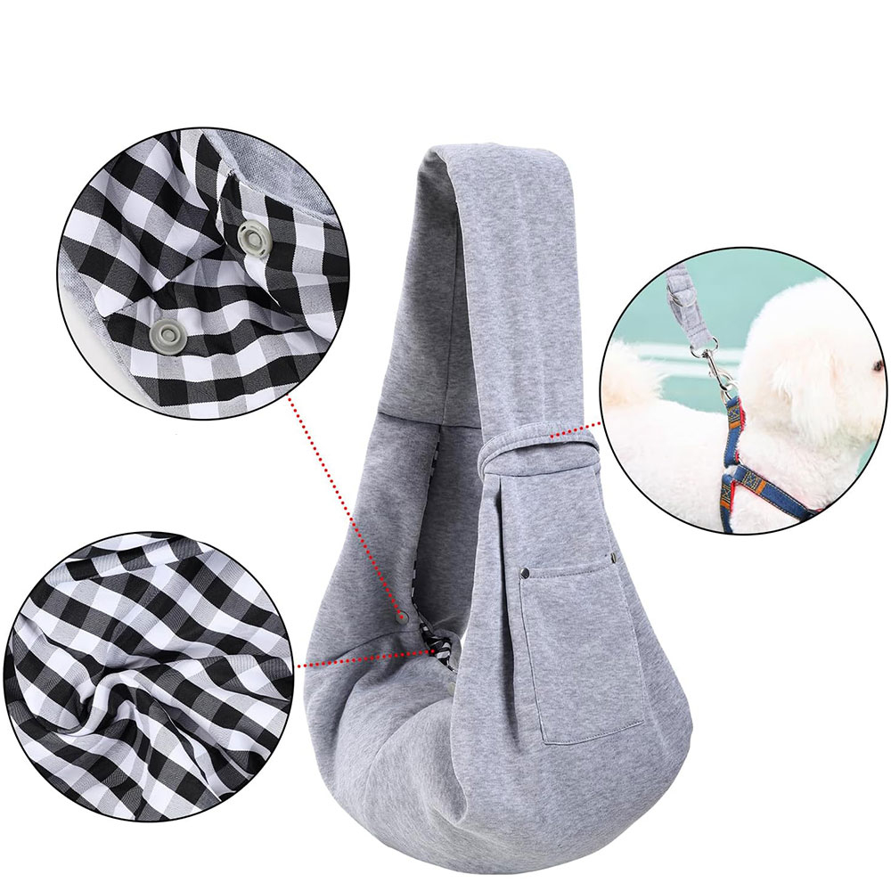 (70x31cm) Haustier Reise Transporttasche Schulter Umhänge Tasche für Hunde / Katzen - Schwarz