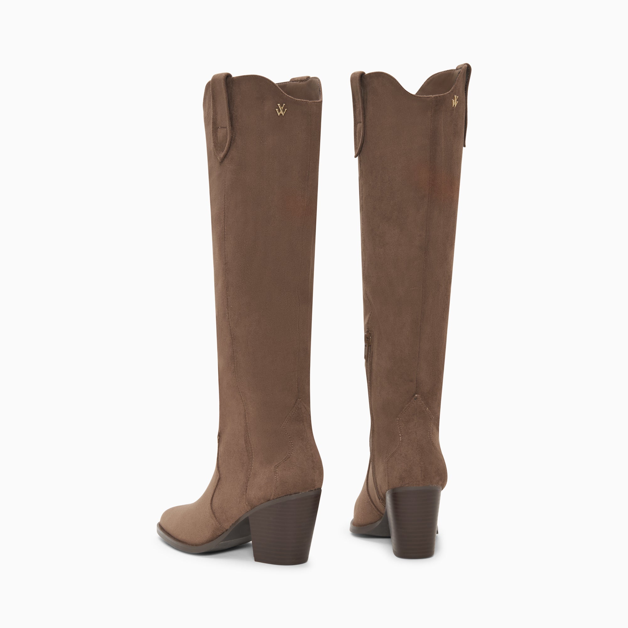 Bottes, Cuissardes-Bottes santiags Sharon taupe à talon