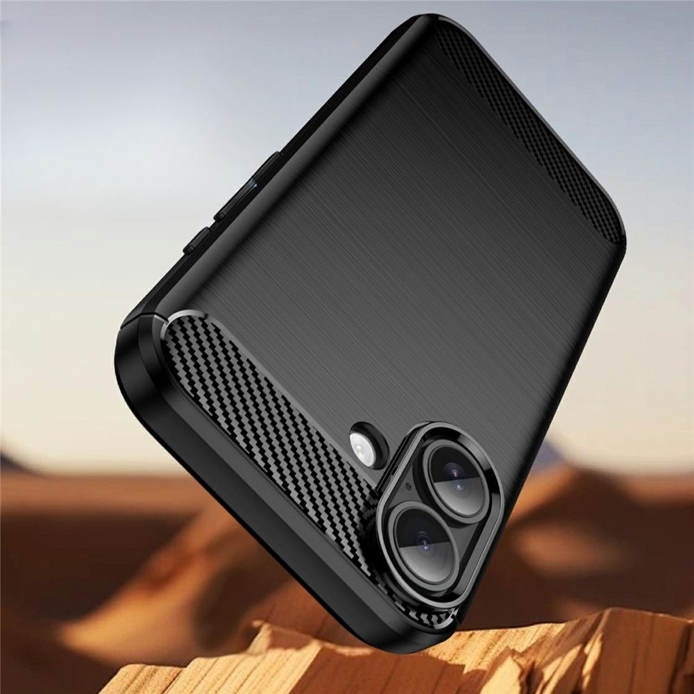 iPhone 17 Gummi Case Schutzhülle Carbon Look - Schwarz
