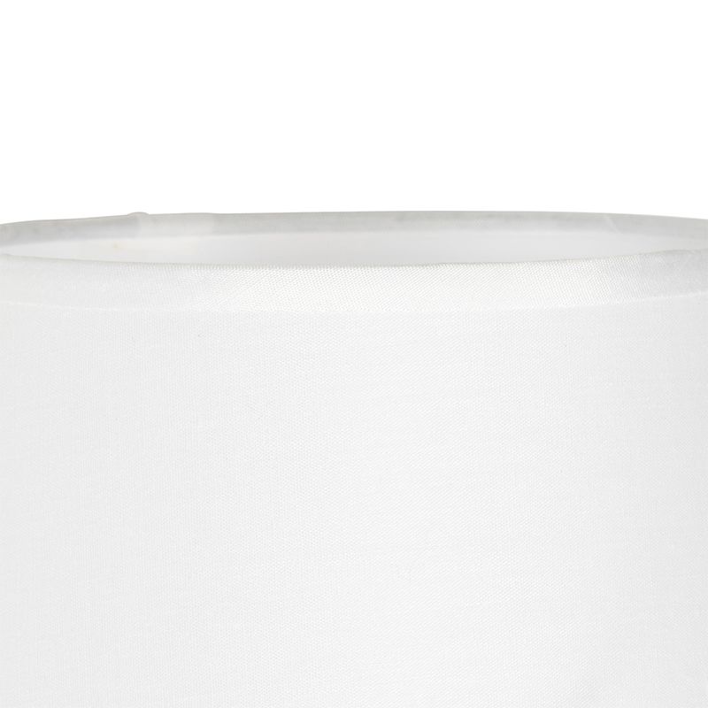 Moderne wandlamp staal met witte kap - Pluk