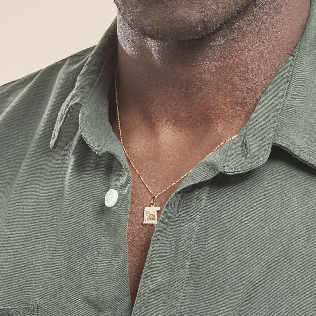 Pendentif Lamie Zodiaque Parchemin Or Jaune