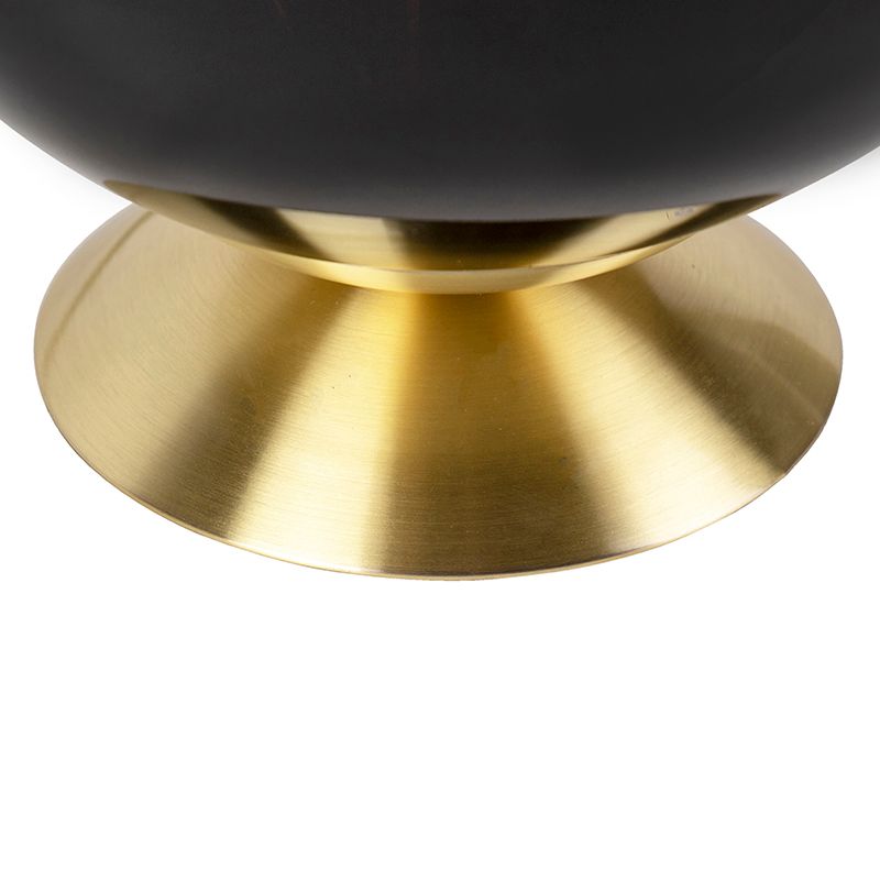 Art deco tafellamp messing met zwart glas - Pallon