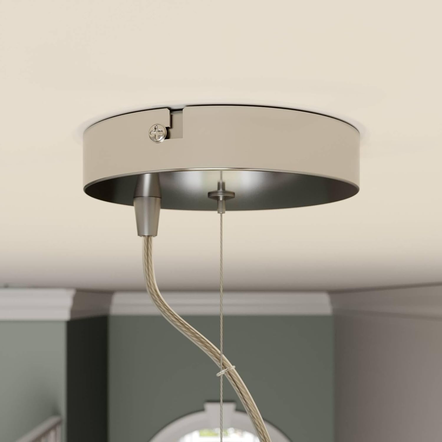 Lindby Pendelleuchte Textil 50 cm, Hängeleuchte Stoff 2 Textilschirme Hängelampe weiß 3x E27 ohne Leuchtmittel Wohnzimmerlampe Schlafzimmerleuchte
