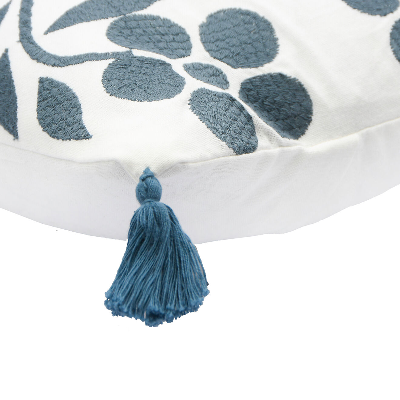 Febronie Housse de coussin Matisse brodée bleu nuit - 50x30 cm