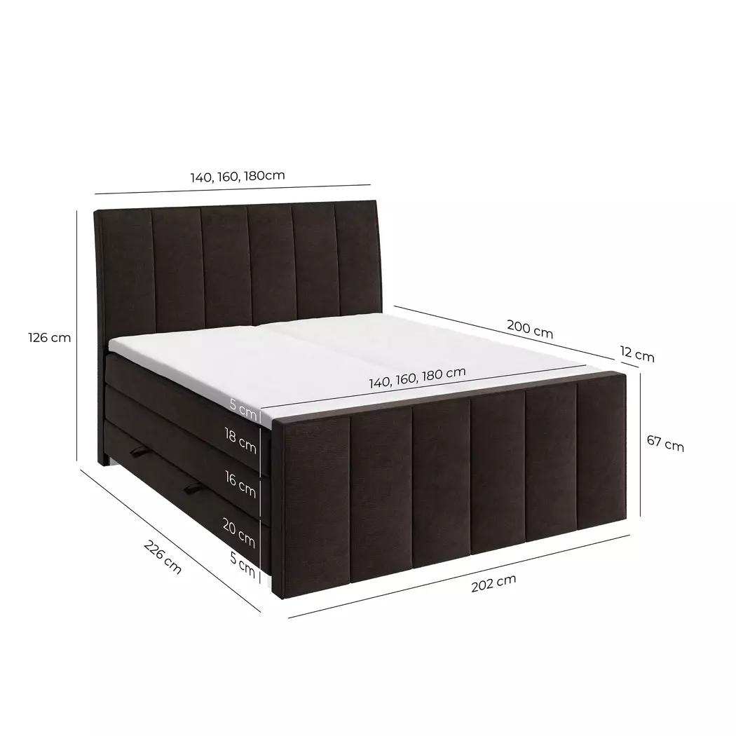 Boxspringbett Vertical 180 x 200 cm