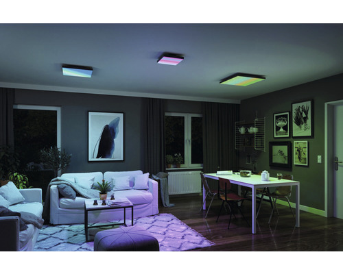 Frameloos dimbaar LED-paneel, 38,5 W, 2820 lm, 2700-6500 K, 59,5 x 59,5 cm, zwart, met afstandsbediening en nachtlampfunctie