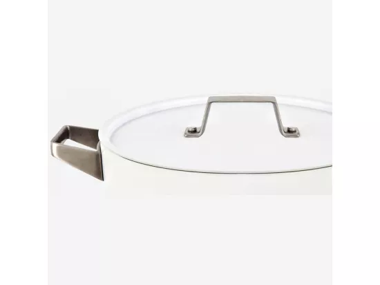 HABITAT - Marmite avec couvercle 26 cm en aluminium extérieur blanc et revêtement intérieur céramique - Denver II
