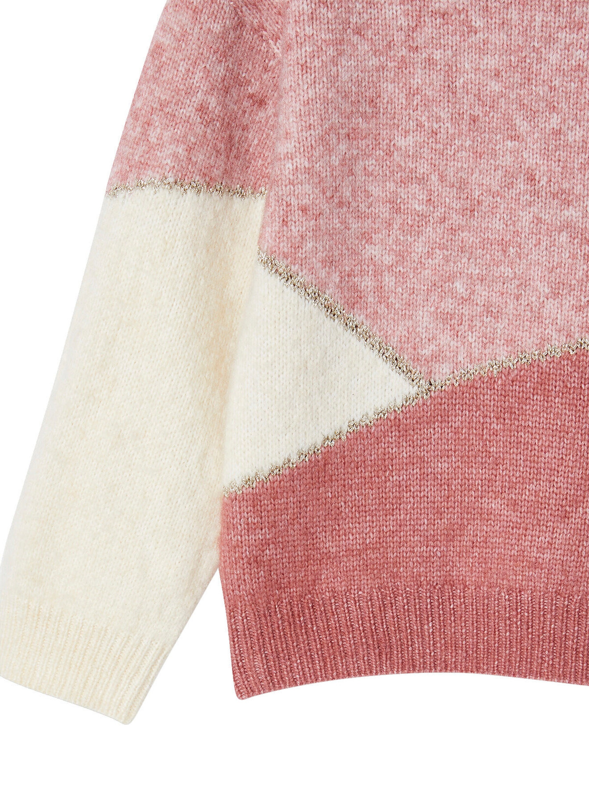 Vertbaudet Mädchen Pullover im Colorblock-Style pudrig rosa
