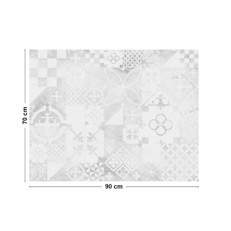 Crédence cuisine Fond de hotte ALU : L 90cm x H 70cm - CIMENT STYLE BÉ