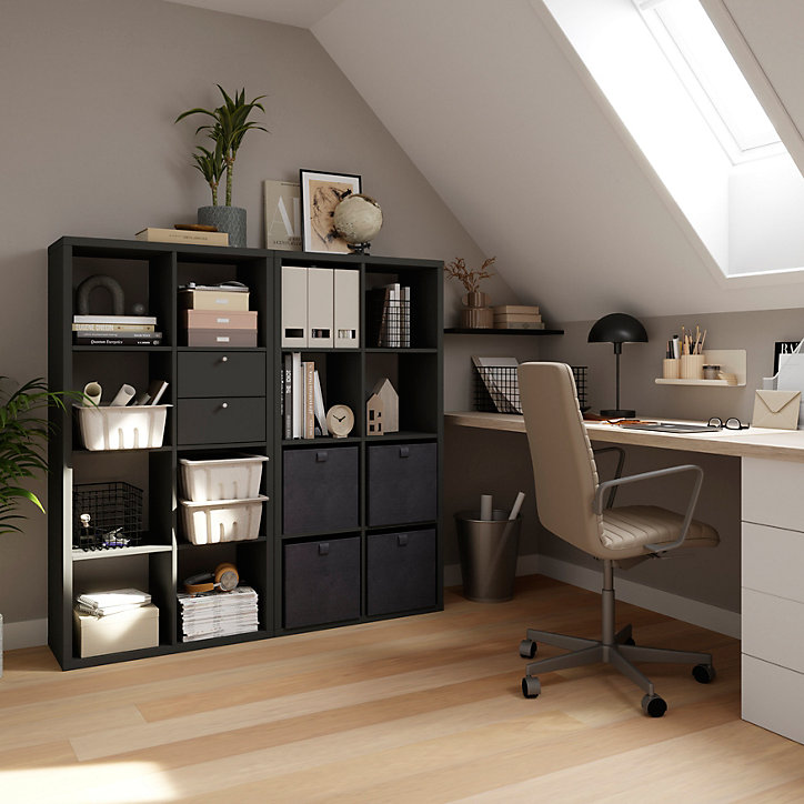 Bloc avec 2 tiroirs pour étagère cube GoodHome Mixxit anthracite