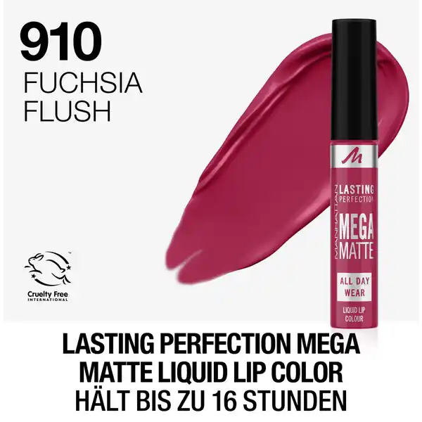 Lasting Perfection Mega Matte Liquid Lip Color, Fb. 910 Fuchsia Flush