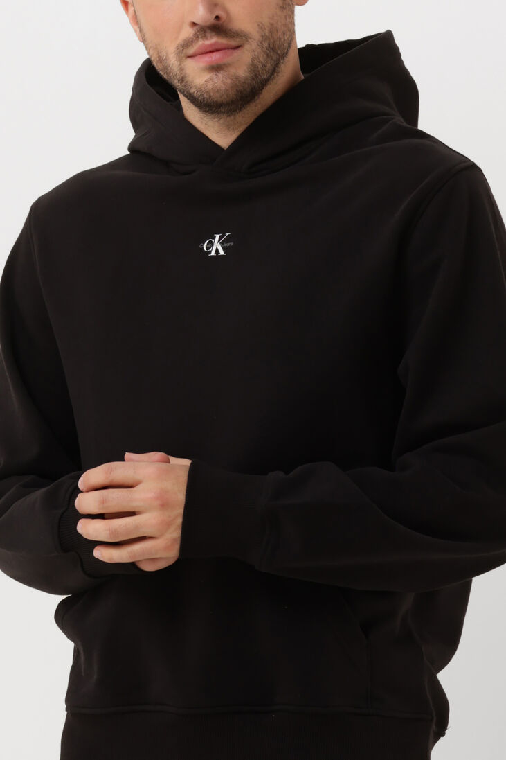 CALVIN KLEIN zwarte calvin klein sweater micro monologo hoodie