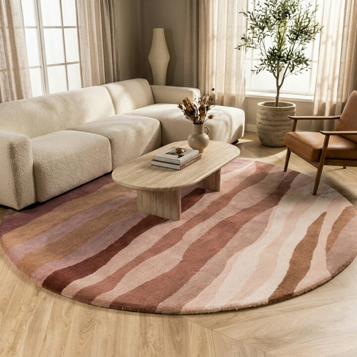 Rond wollen vloerkleed - Liora Roze