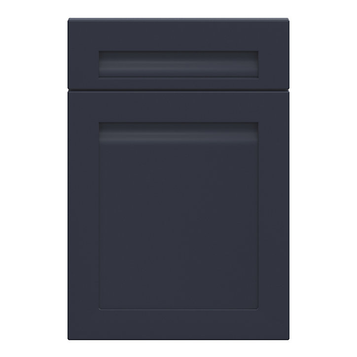Façade de cuisine 1 porte et 1 tiroir Garcinia bleu mat l. 50 cm x H. 72 cm GoodHome