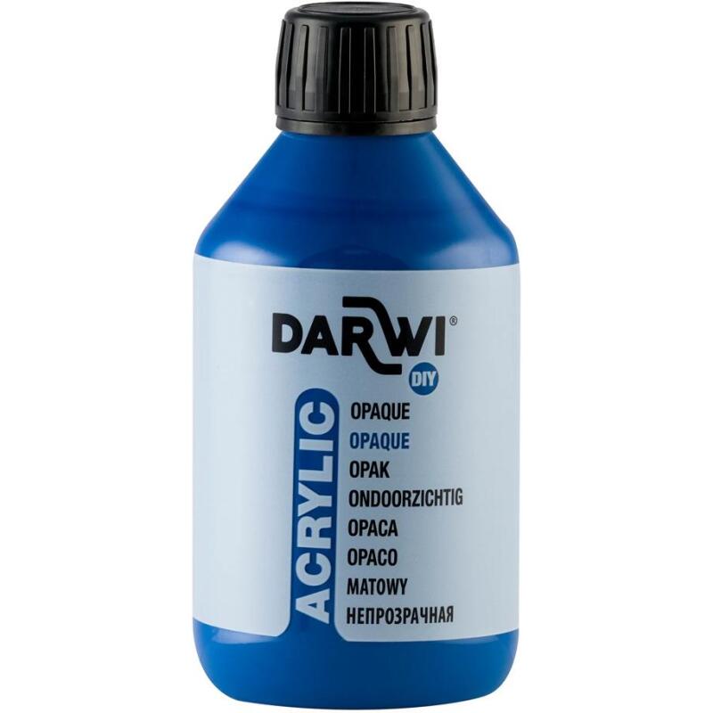 Darwi Flacon de 250 ml de Peinture Acrylique Universelle Opaque - Bleu foncé