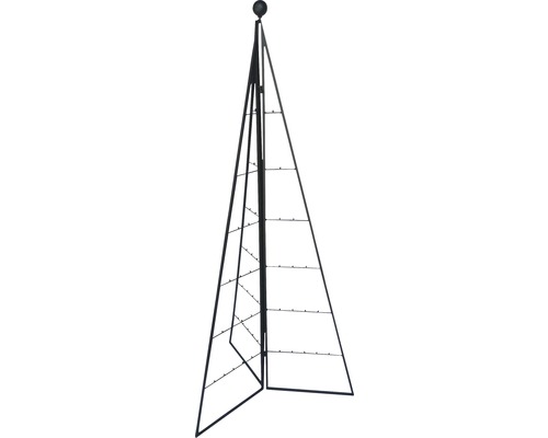 Lafiora metalen kerstboom, opvouwbaar, 120 cm hoog, zwart