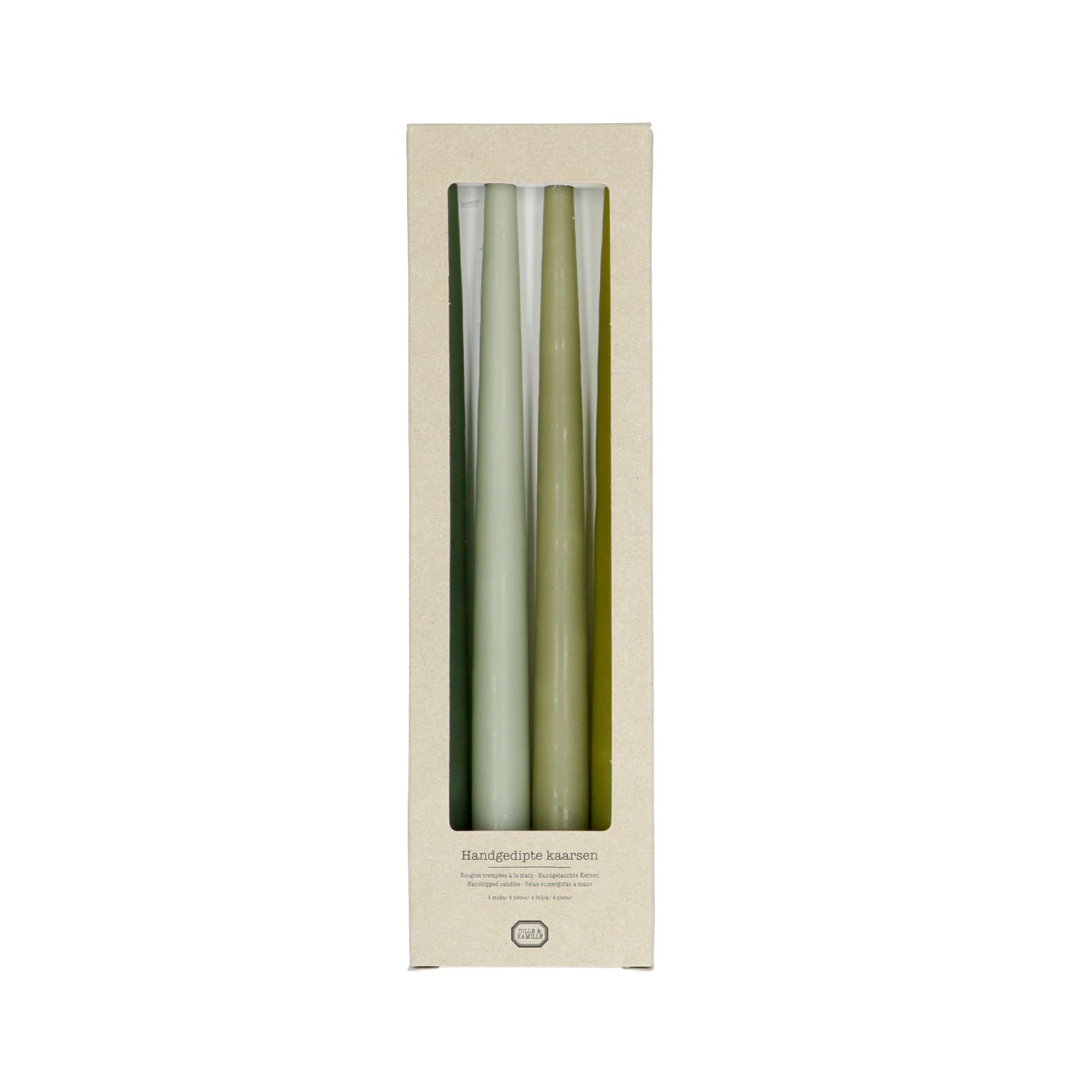 Kaarsen, set groen 4 stuks