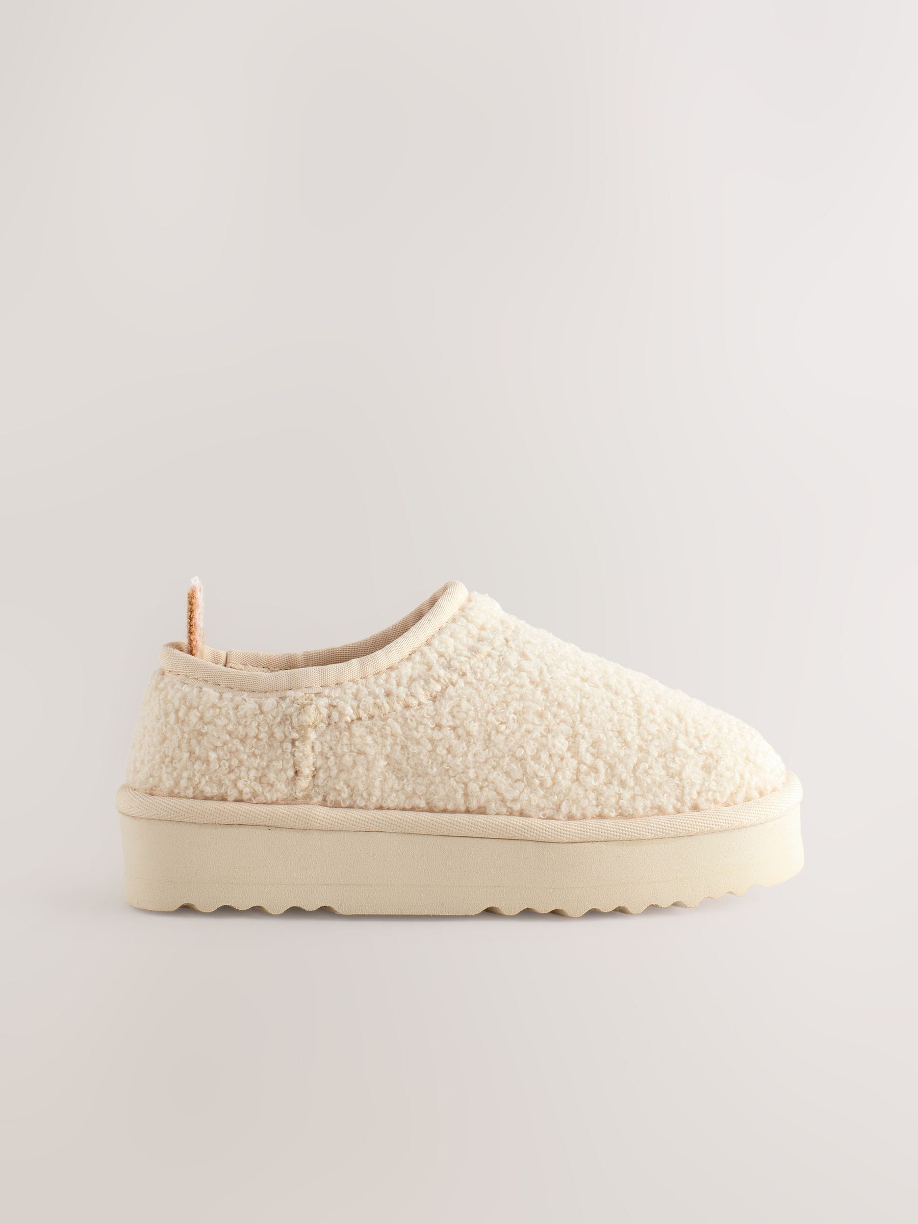 Crèmekleurig borg - Lage schoenen Shoot fleece gevoerde pantoffels