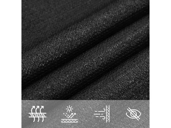 Voile d'ombrage 160 g/m² Noir 2,5x5 m PEHD
