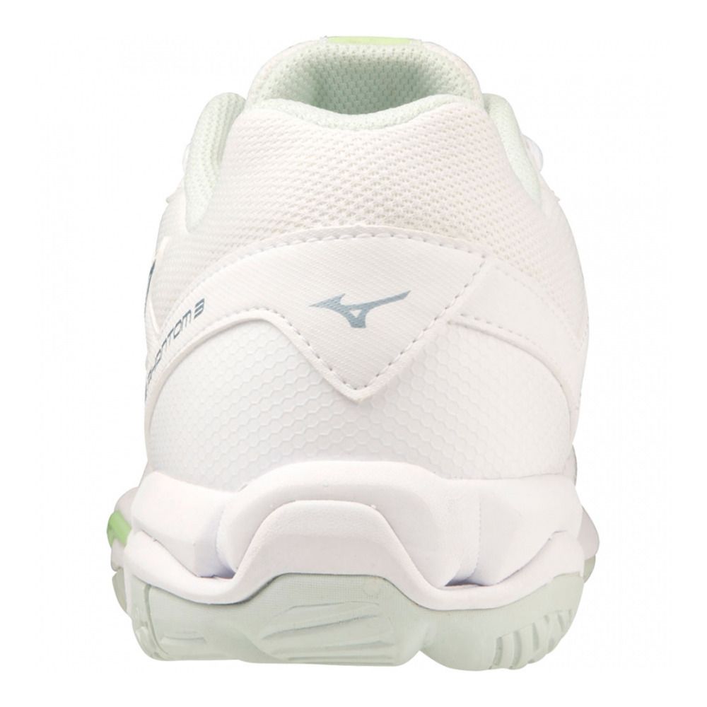 Mizuno WAVE PHANTOM 3 - Chaussures handball Femme white/glacialridge/patina green