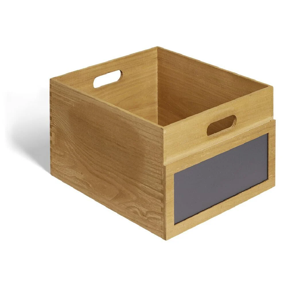 Bac de rangement bois et ardoise 33xH20x29cm Taille M