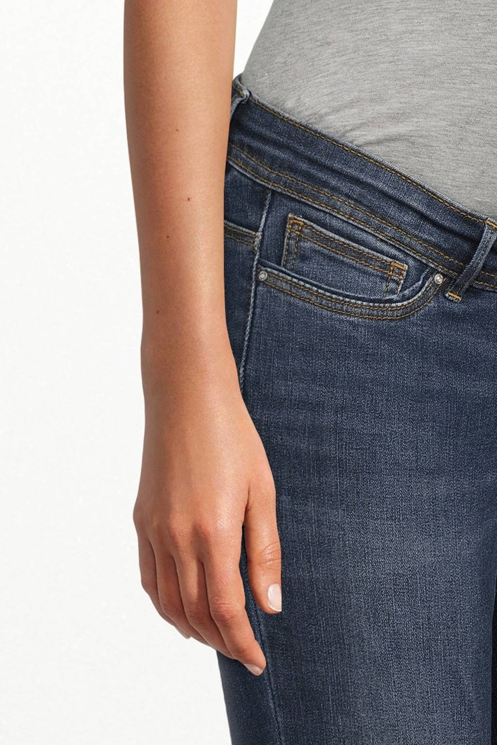 ONLY MATERNITY skinny zwangerschapsjeans OLMWAUW dark blue denim
