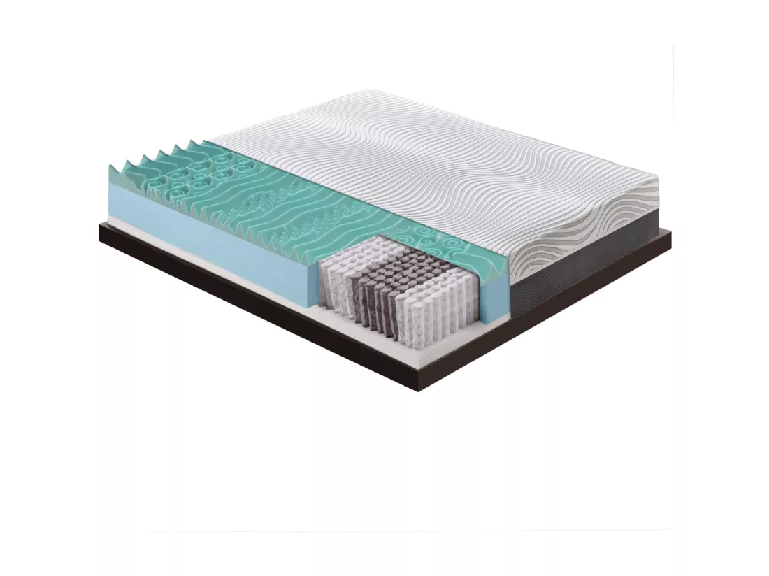 Matelas à ressorts ensachés - mémoire de forme - à 9 zones avec revêtement amovible modèle Bacio 100x190 cm