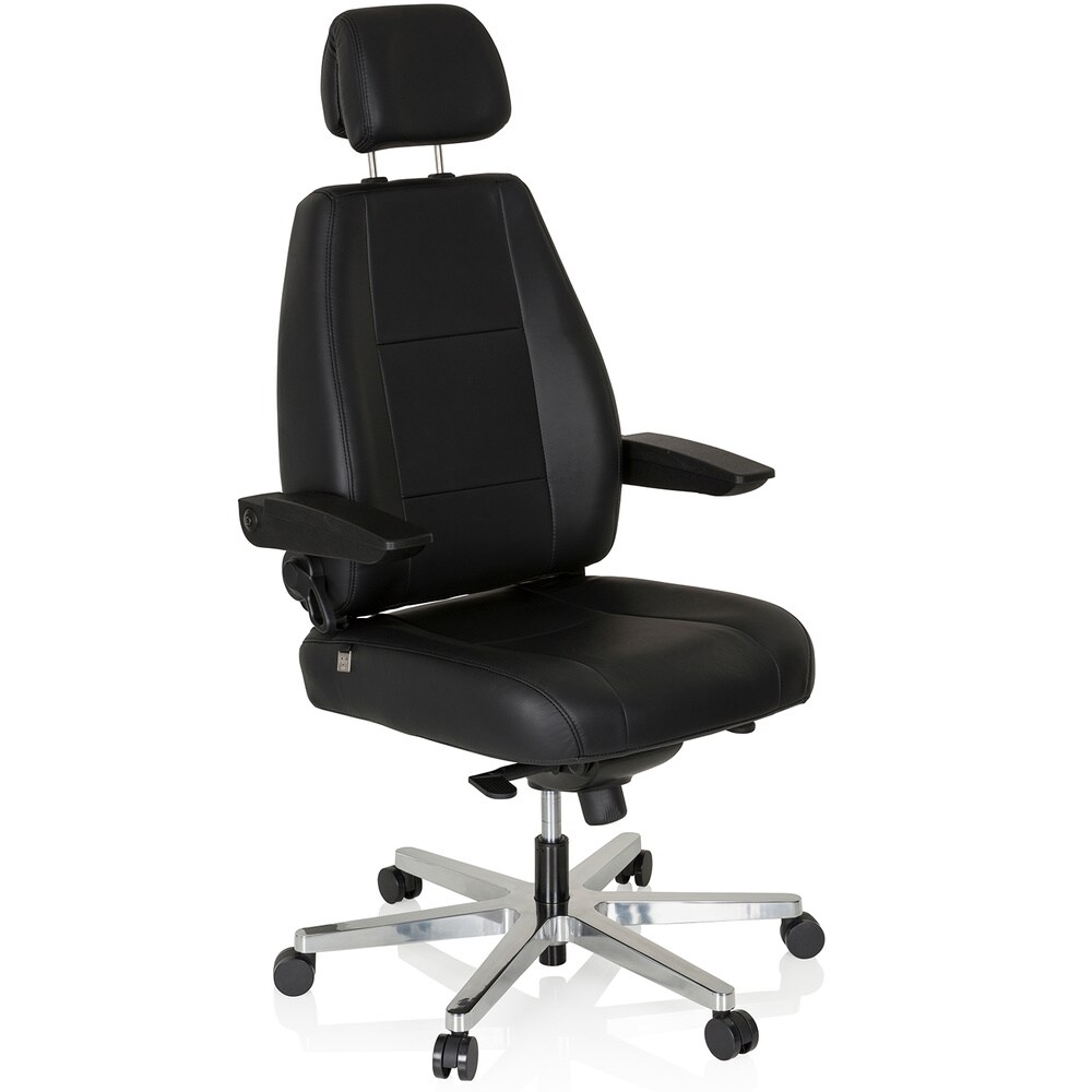 XXL Drehstuhl 24 HOURS Leder mit abklappbaren Armlehnen hjh OFFICE