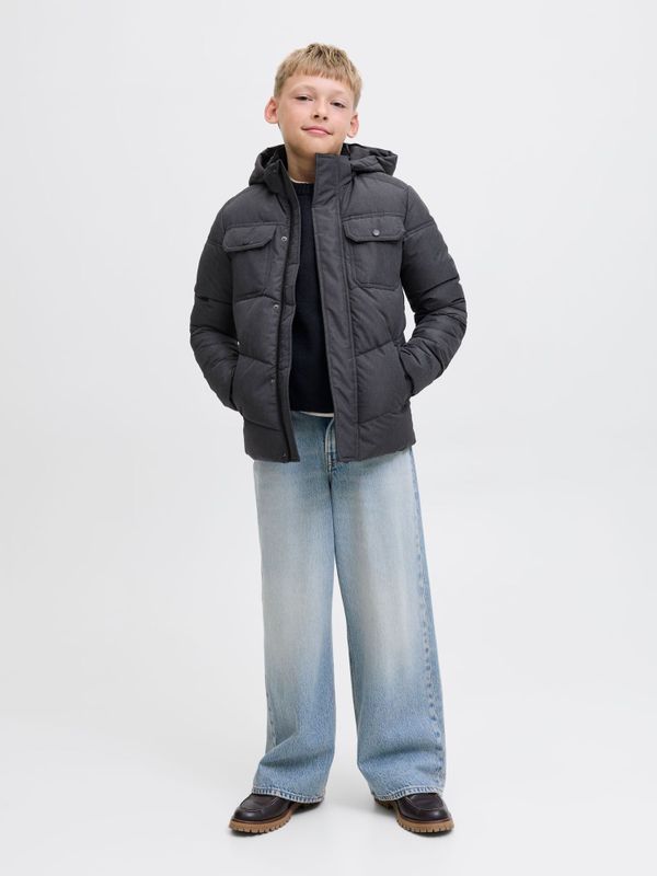 Jack & Jones - Tussenjas - Antraciet - Gewatteerd - Afneembare Capuchon