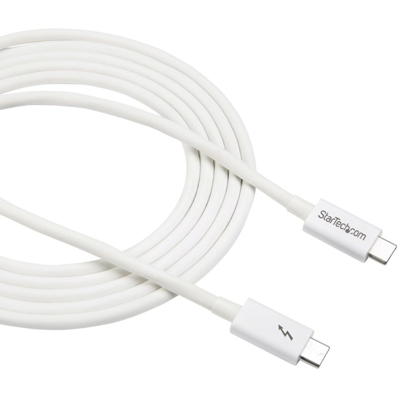 StarTech.com Câble Thunderbolt 3 de 2 m - 20 Gb/s - Compatible Thunderbolt, USB et DisplayPort - Blanc