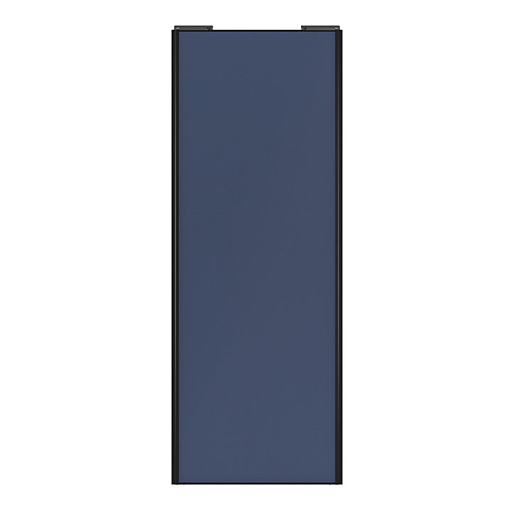 Porte de placard coulissante bleu profil noir GoodHome Arius H. 248,5 x L. 77.2 cm + amortisseurs