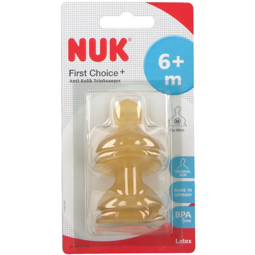 NUK First Choice Plus Latexsauger für Milch, ab 6 Monate