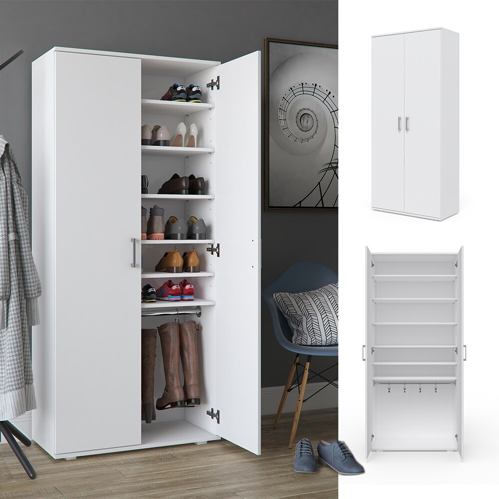 VICCO Schuhschrank TORGE Weiß - Wandschrank Stiefelschrank Schuhe Schuhregal