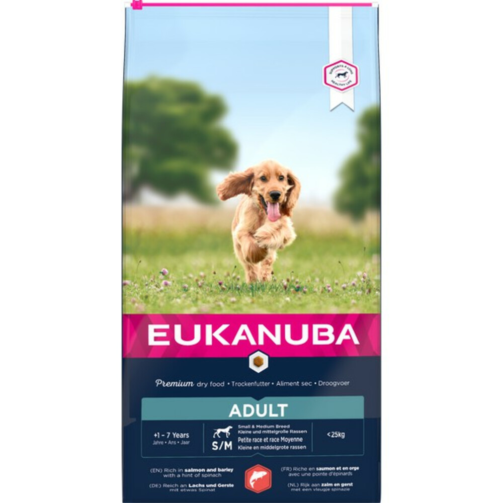 Eukanuba Dog Adult Small - Medium Zalm - Gerst12 kg