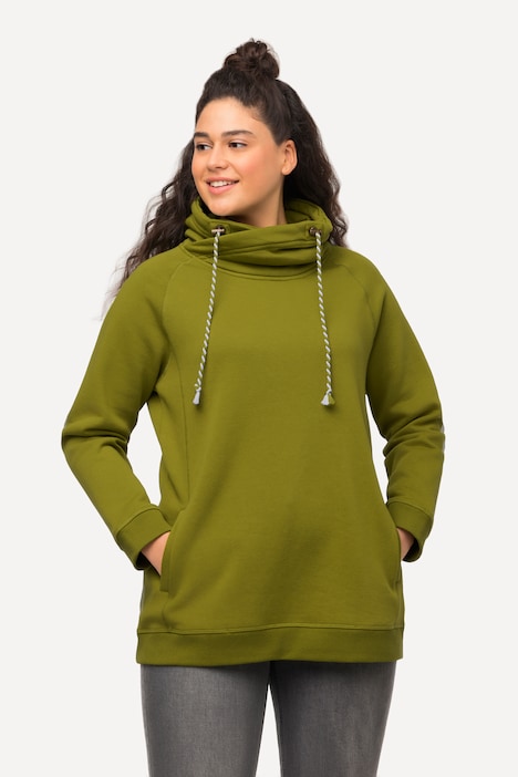 Sweatshirt, weiter Stehkragen, Taschen, Raglan-Langarm